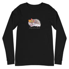 Load image into Gallery viewer, Acupuncture Heals Long sleeve T-shirt. Hedgehog in center. 
