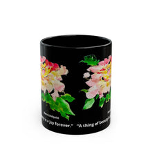 Load image into Gallery viewer, Elana Peony Black Mug with quote
