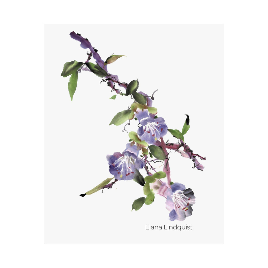 Elana Purple Flower Satin Posters (300gsm)