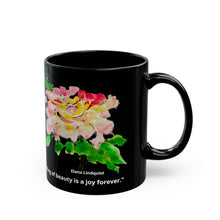 Load image into Gallery viewer, Elana Peony Black Mug with quote
