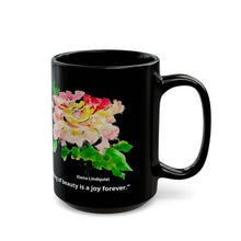 Load image into Gallery viewer, Elana Peony Black Mug with quote
