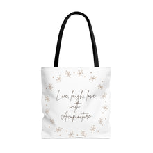 Load image into Gallery viewer, Live, Laugh, Love with Acupuncture Canvas Tote Bag
