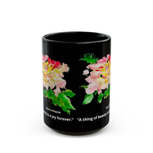 Load image into Gallery viewer, Elana Peony Black Mug with quote
