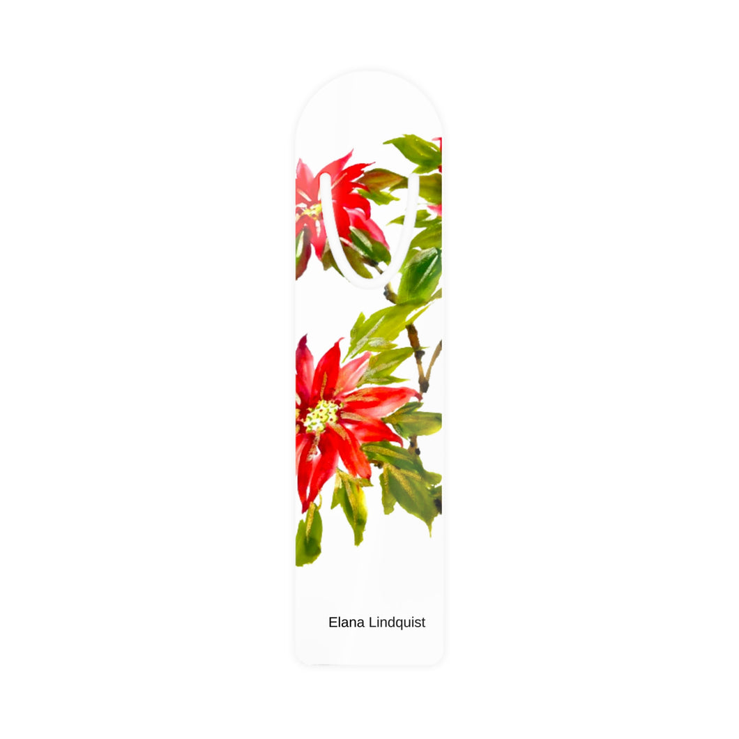 Elana Poinsettia Aluminum Bookmark