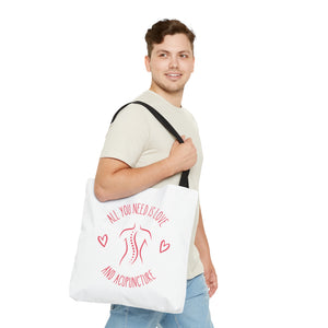 All You Need is Love and Acupuncture Canvas Tote Bag