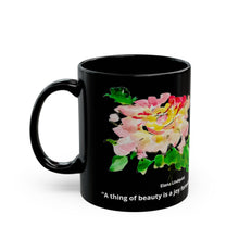 Load image into Gallery viewer, Elana Peony Black Mug with quote
