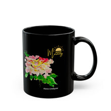 Load image into Gallery viewer, Elana Peony Good Morning Black Mug
