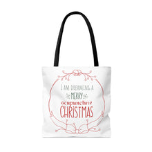 Load image into Gallery viewer, I am dreaming a merry acupuncture christmasTote Bag
