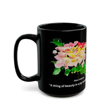 Load image into Gallery viewer, Elana Peony Black Mug with quote
