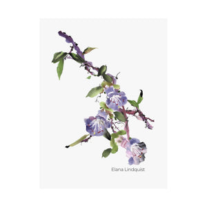 Elana Purple Flower Satin Posters (300gsm)