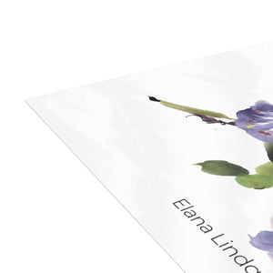 Elana Purple Flower Postcard Bundles (envelopes included)