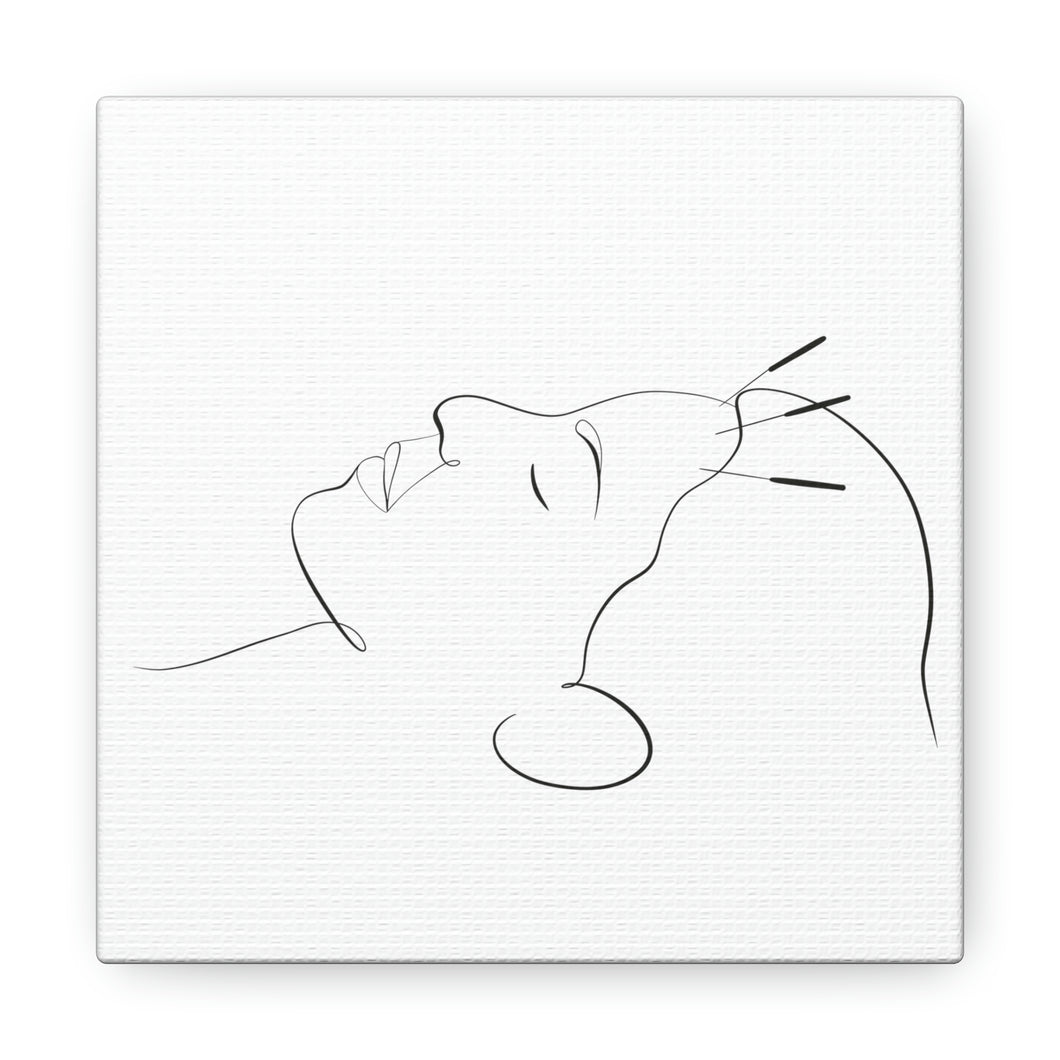 Facial Acupuncture Line Art Canvas