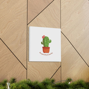 Acupuncture works with cute cactus Canvas