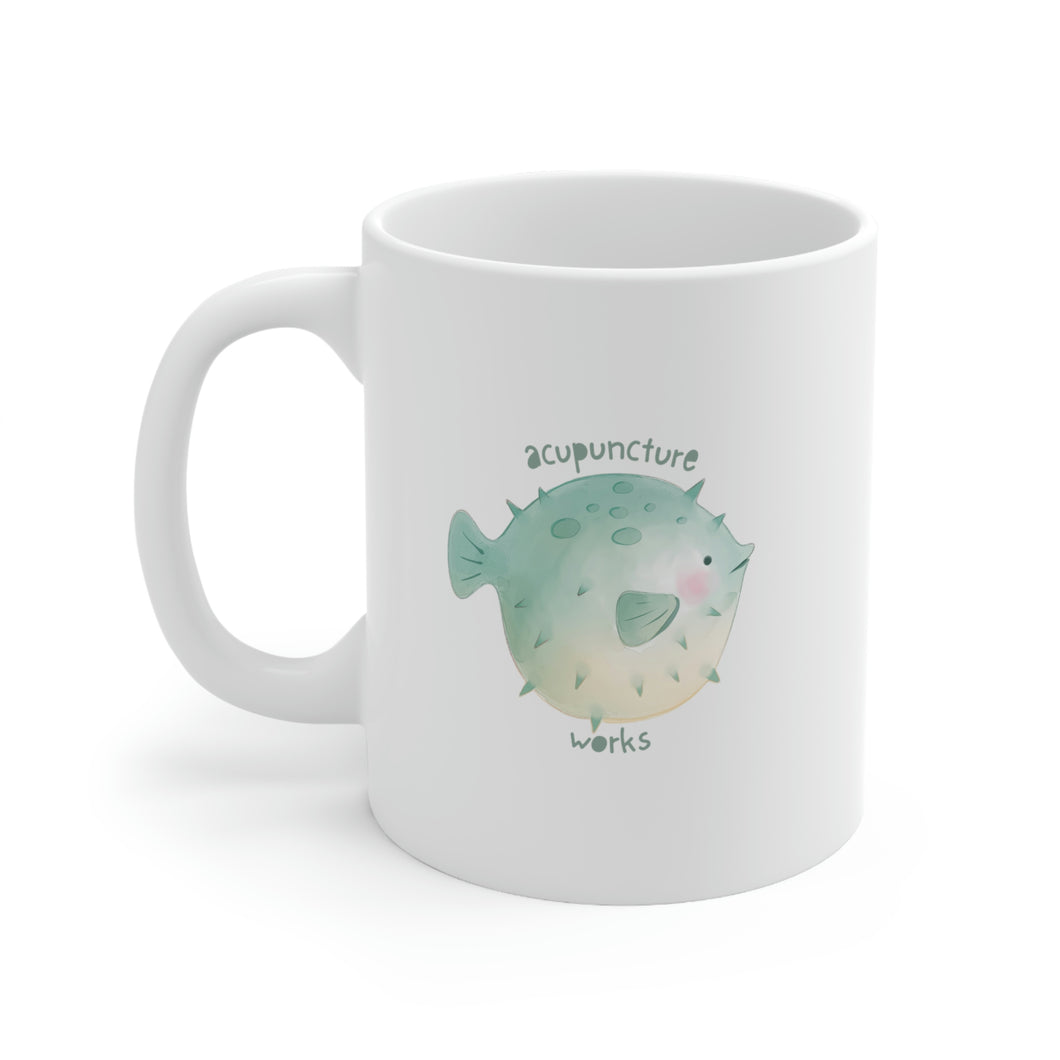 Acupuncture works with pufferfish Mug