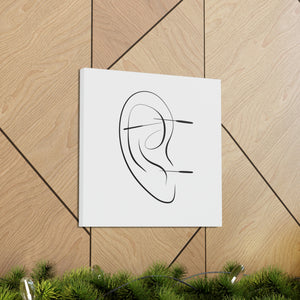 Ear Acupuncture Line Art Canvas