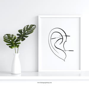 Ear Acupuncture Line Art (Digital Download)