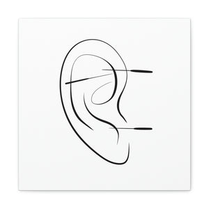 Ear Acupuncture Line Art Canvas