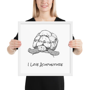 Tortoise  Loves Acupuncture Framed poster