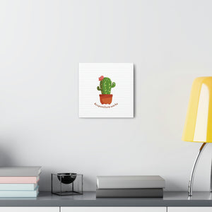 Acupuncture works with cute cactus Canvas